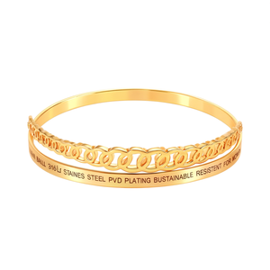 Brazalete de Moda en Acero Inoxidable 316L con Baño de Oro PVD, Joyería Sostenible y Resistente para Mujer - Product Image 2