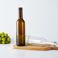 Dalam stok kualitas tinggi botol kaca jus portabel botol susu/jus/anggur/kaca bir kosong kuning/bening 375ml