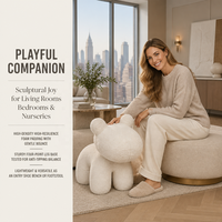 Fauteuil de salon individuel haut de gamme en forme de poney de dessin animé, fauteuil décoratif minimaliste couleur crème pour hall d'hôtel et balcon de maison