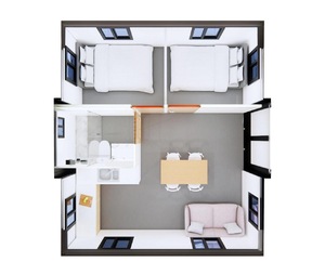 SKYLINE Casa Container Espandibile di Lusso 20ft 40ft in <span class=keywords><strong>Vendita</strong></span>, <span class=keywords><strong>Tiny</strong></span> <span class=keywords><strong>House</strong></span> Prefabbricata, Appartamento Modulare con Bagno e Zona Living - Product Image 6