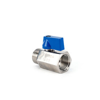 Válvula de Bola Miniatura Personalizada de 1/4'' - Válvula de Bola de Latón Cromada con Rosca NPT Hembra x Macho, Bloqueable