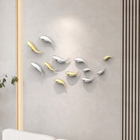 Seni Dinding Keramik Ikan Abstrak Buatan Tangan Modern Warna Emas Dekorasi Rumah Mewah Aksesoris Dekorasi Rumah
