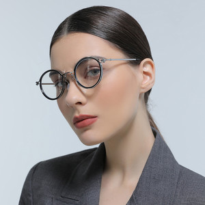 Haute Qualité Optique Cadre Designer Ovale Noir Transparent Couleur Acétate Métal Lunettes Matériel pour Diamant Visage TR90 Optique - Product Image 1