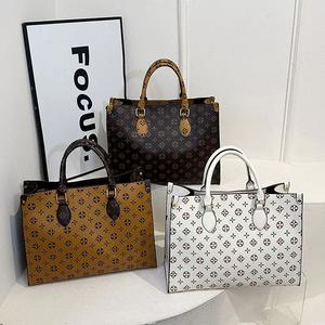 Bolso de mano vintage con bloques de color floral, bolso de gran capacidad, estilo minimalista europeo americano - Product Image 4