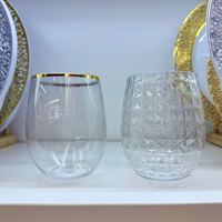 Verre à vin en forme d'œuf transparent de grande capacité 12 oz, ananas, écologique, moderne, en plastique de qualité alimentaire pour animaux de compagnie, occasions de fête