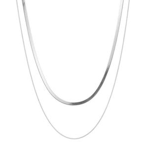 Collier en argent sterling 925, chaîne serpent, collier chevron, colliers ras du cou pour femmes, cadeaux, bijoux, 1,5/3/5 mm (largeur) 14/16 pouces (longueur) - Product Image 1