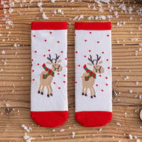 Chaussettes Jacquard de Noël pour enfants 100% coton Garçons Filles Acceptent le logo personnalisé Motif dessin animé Respirantes Style anglais