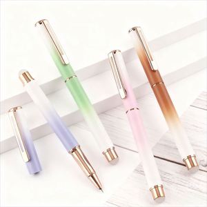 Custom Logo High Quality 1.0mm <b>Erasable</b> Business Gift Classic Design Rainbow Color Metal Fountain <b>Pen</b> Promotional Ballpoint <b>Pens</b> - Product Image 2