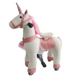 Unicorn Ride On Mechanical Walking Horse Toy Pony Stuffed Animal Ride