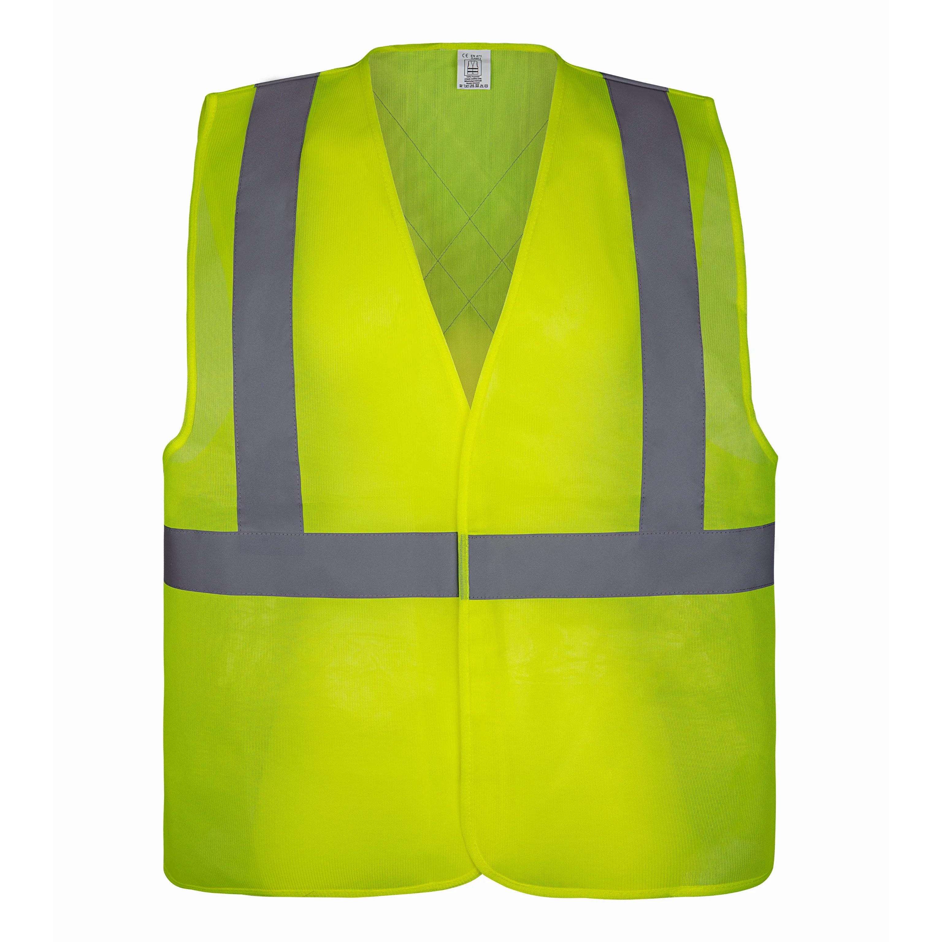 Colete de segurança amarelo de manga curta, roupas reflexivas de segurança hi viz