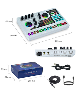 Mic Podcast Mix Audio 48V Carte Son Équipement de <span class=keywords><strong>Studio</strong></span> d'<span class=keywords><strong>enregistrement</strong></span> à domicile en direct Connexion sans fil Prise en charge du changement de <span class=keywords><strong>voix</strong></span> 2 Microphone - Product Image 6