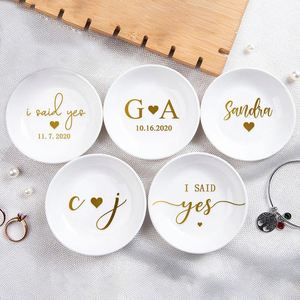 ถาดเซรามิกใส่แหวนแต่งงานทรงกลม สไตล์มินิมอล ไม่มีขั้นต่ำในการสั่งซื้อ เหมาะสำหรับงานแต่งงาน - Product Image 2