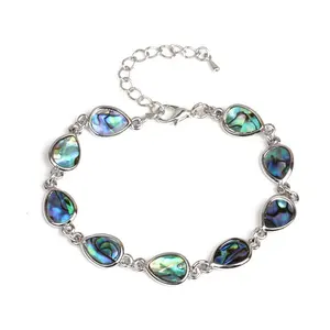 Fashionable Jewelry Bangle Teardrop Shape Abalone Shell Adjustable Bracelet
