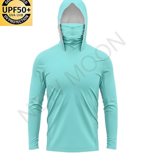 Men's High Performance Fishing Hoodie UPF50 Hiking <b>Surfing</b> Sports Solid Color Fishing Shirt Sun Protection Long Sleeve Shirt - Product Image 1
