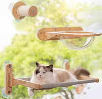 Hamac pour chat à ventouses puissantes, étagère en bois, perchoir, lit de fenêtre, mobilier pour chat à faire soi-même