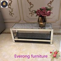 Meubles de table basse miroir en forme de diamant écrasé Offre Spéciale Table centrale miroir