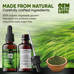 Supplément de gouttes liquides d'extrait de feuille de spiruline végétalienne biologique pour le soutien immunitaire et le soutien de la santé intestinale - Product Image 2