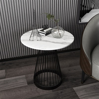Table basse en marbre au design italien, nouvelle mode, simple et luxueuse, en acier, pour salle à manger, salon et usage domestique, idéale pour les villas