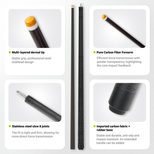 ไม้คิวบิลเลียด TuoYuan <span class=keywords><strong>ราคา</strong></span>โรงงาน คาร์บอนไฟเบอร์ หัวคิวขนาด 12.5 มม. แบบแยกครึ่งท่อน เทคโนโลยีขั้นสูงสำหรับการเล่นพูล - Product Image 3