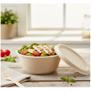 Tazones de Bagazo de Caña de Azúcar de Calidad Premium, Vajilla Desechable Sostenible para Catering de Aerolíneas y Puestos de Comida - Product Image 1