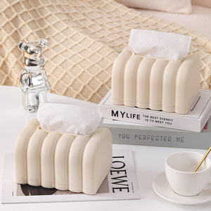Creative Desktop Tissue Box White Free Standing Multipurpose Storage For Living <b>Room</b> Bathroom - Product Image 3