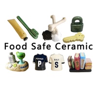 Outils de gadgets de cuisine faits à la main de couleur de forme personnalisée mini salière et poivrière en céramique décorative et créative