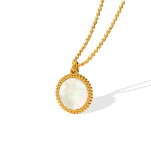 สร้อยคอแฟชั่นฤดูร้อนประดับเปลือกหอยสีขาวทรงกลมสำหรับผู้หญิง - Product Image 3