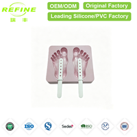 Moule à glaces en silicone de qualité alimentaire en forme de pied, 2 cavités, écologique, réutilisable, antiadhésif, pour la fabrication de glaces maison