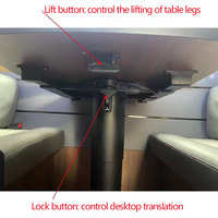 Pièces de camping-car rv autres pièces et accessoires rv jambe de table pneumatique en aluminium noir réglable en hauteur pour sprinter rv
