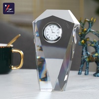 Horloge de bureau à projection de calendrier électronique en cristal transparent de haute qualité pour les cadeaux de mariage et la décoration de la maison