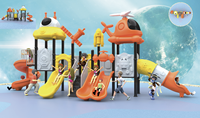 Aire de jeux extérieure pour enfants avec toboggans en métal et en plastique pour usage scolaire - Structures de divertissement amusantes pour jardin et parc d'attractions