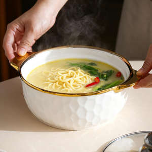 Grand ensemble de bols à soupe en céramique grande capacité, design double anse en verre, compatible gaz et induction, pour usage domestique intensif - Product Image 2