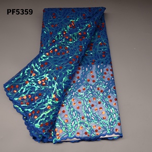 2022 Mới Nhất Organza Vải Tuyn Phi Váy Ren Màu Nâu Pháp Net Wedding Sequins Ren - Product Image 5