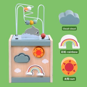 Jouets éducatifs en bois pour nourrissons, nouveaux modèles multifonctionnels à quatre côtés, grand <span class=keywords><strong>labyrinthe</strong></span> de perles animales, modè<span class=keywords><strong>le</strong></span> QY-403, boîte de couleur - Product Image 4