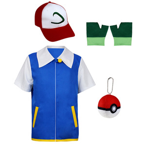 Disfraz de Ash Ketchum de Pokémon para Niños, Conjunto con Chaleco Azul, Gorro y Guantes, de 8 a 13 Años, Juego de Rol de Anime - Product Image 2