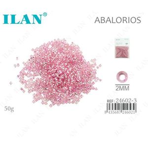 Perline Ilan Abalorios rosa da 2 mm, 50 g, per la creazione di gioielli - Product Image 1
