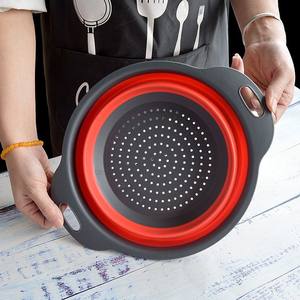 Katlanabilir bulaşık makinesi güvenli 3-Piece meyve yıkama seti mavi ile sürdürülebilir plastik çok fonksiyonlu mutfak kevgir - Product Image 1