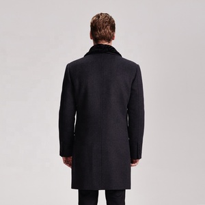 <span class=keywords><strong>Cappotto</strong></span> Invernale da <span class=keywords><strong>Uomo</strong></span> <span class=keywords><strong>in</strong></span> Lana e <span class=keywords><strong>Cashmere</strong></span>, Design Lungo, Slim Fit, Impermeabile con Collo <span class=keywords><strong>in</strong></span> Pelliccia - Product Image 2