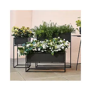 Custom Garden Decor花Planter Stand Home Decorative Indoor Planter Metal Flower Stand