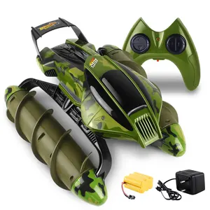 Kids 2.4G Remote Control Four-Drive Amphibious All-Terrain Tank 360 Degree Spin RC Car Toys