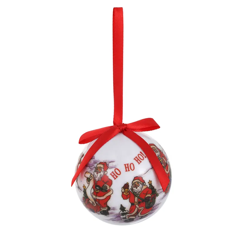 Boule d'ornement de Noël 7.5cm imprimée personnalisée boule de mousse de Noël motif père Noël pour la décoration intérieure