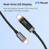 Cables de Carga Rápida para Teléfono Miccell Wholesale de 240 W, Tipo C a C, Cables Trenzados para Teléfono Móvil, Cables de Datos de 480 Mbps para Teléfono y Portátil