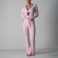 Ensemble deux pièces pour femme : Sweat-shirt court à capuche slim et leggings évasés longs avec cordon de serrage élastique, style Y2K Hot Girl, tenue de sport