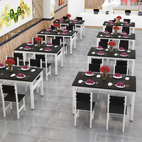 Ensemble de table à manger pliable moderne en acier inoxydable sur mesure, 4 chaises de restaurant, taille/couleur personnalisables, vente en gros