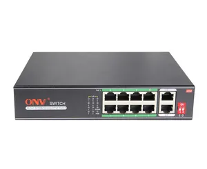 Unmanaged Network Switch 8*10/100M PoE Ports And 2*10/100/1000M Uplink RJ45 IEEE802.3af/at