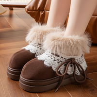 Nouvelles bottes de neige en fourrure pour femmes, bottes d'hiver épaisses à semelle épaisse, doublure en fourrure chaude, antidérapantes, chaussures d'extérieur