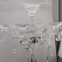 Candelabros com suporte de vela de vidro cristal, candelabros/candelabros de vidro cristal de cristal decorativo por atacado de casamento