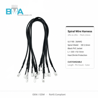 Câble assemblé PVC OEM ODM JST 2.0 2.54 3.96mm Pas de 2, 3, 4, 5, 6 broches 26AWG pour connexion audio, capteur et PCB