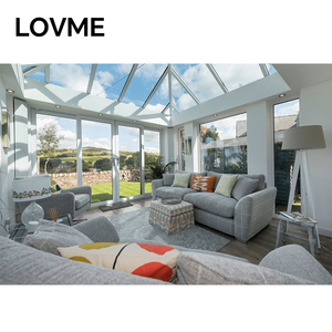 Design moderno Free Standing in alluminio Sunroom commerciale Solarium copertura Patio per alberghi giardino d'inverno <span class=keywords><strong>case</strong></span> di vetro - Product Image 6
