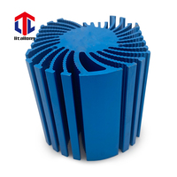 Dissipateur thermique circulaire en aluminium anodisé bleu, profilé extrudé par fraisage CNC, pour LED haute puissance